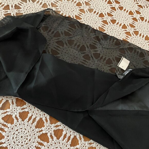 New with Tag A. Brod Fashion Accessories Black Sheer Scarf India - Picture 5 of 5